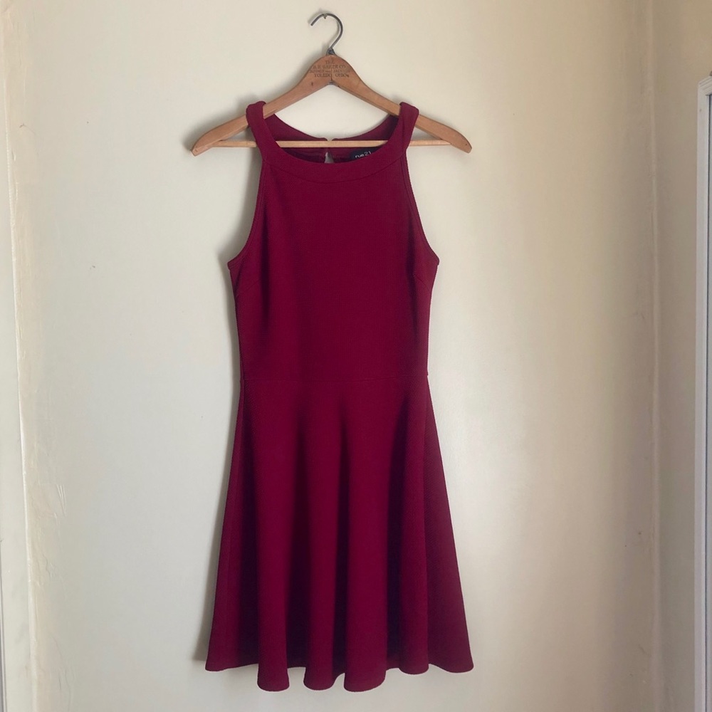 Rue21 Sleeveless Halter Dress Maroon